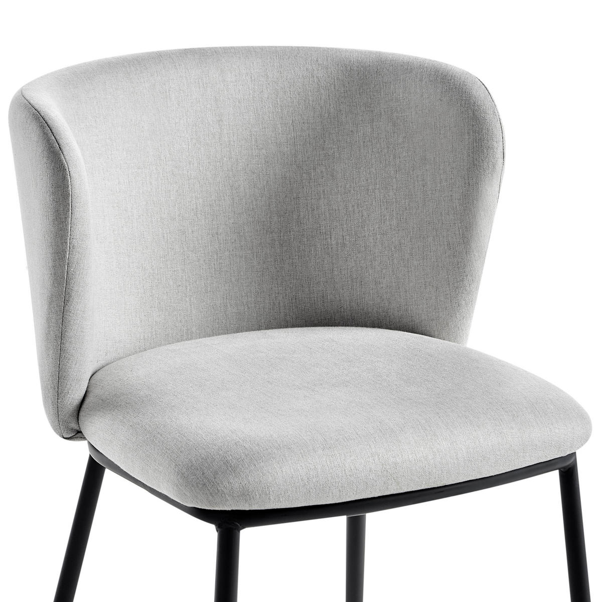ESSZIMMERSTUHL Grau Mina - Hellgrau/Schwarz, Textil (45/75/52cm) - Beliani