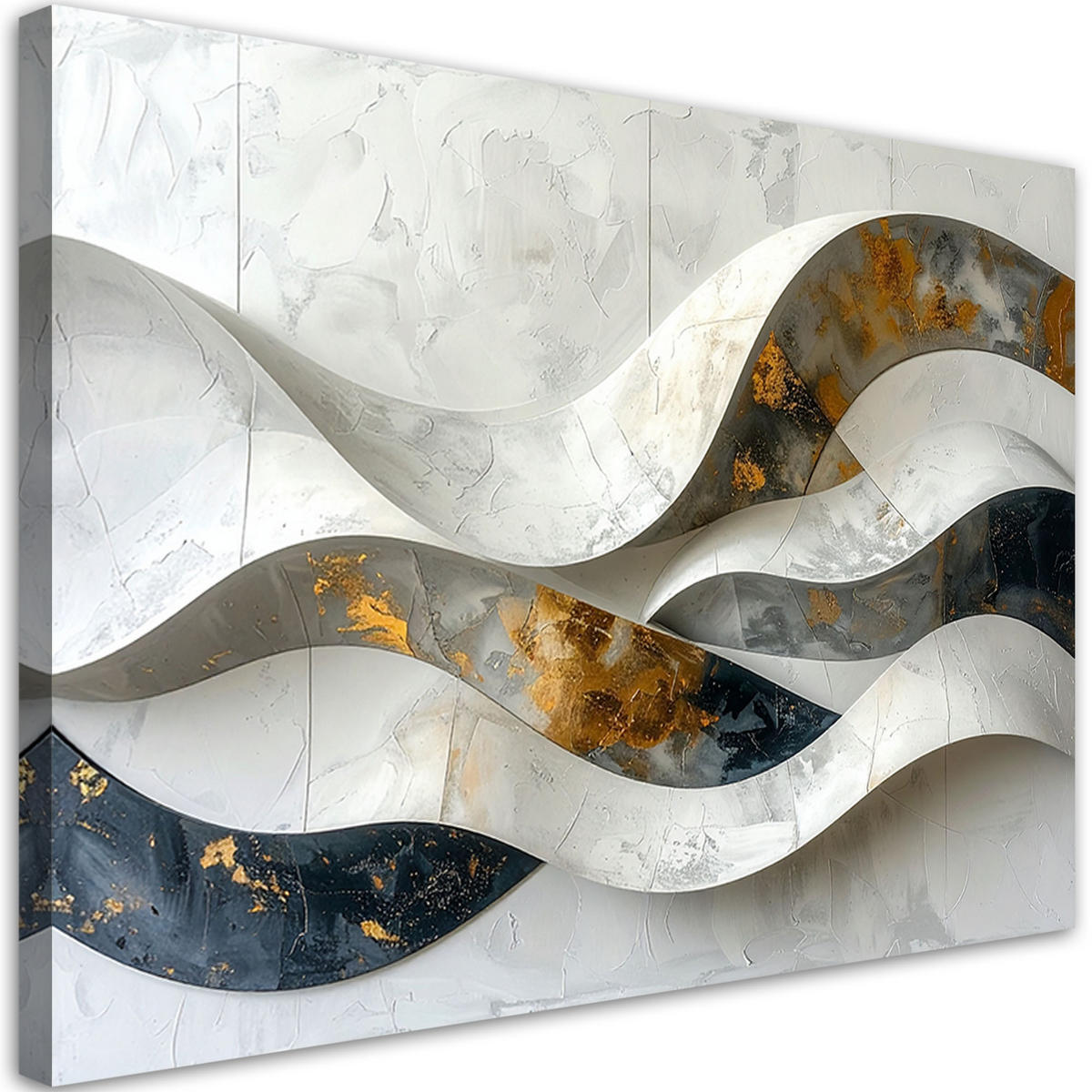 LEINWANDBILD Abstraktion 90x60cm - Weiß, Textil (90/60cm) - Feeby