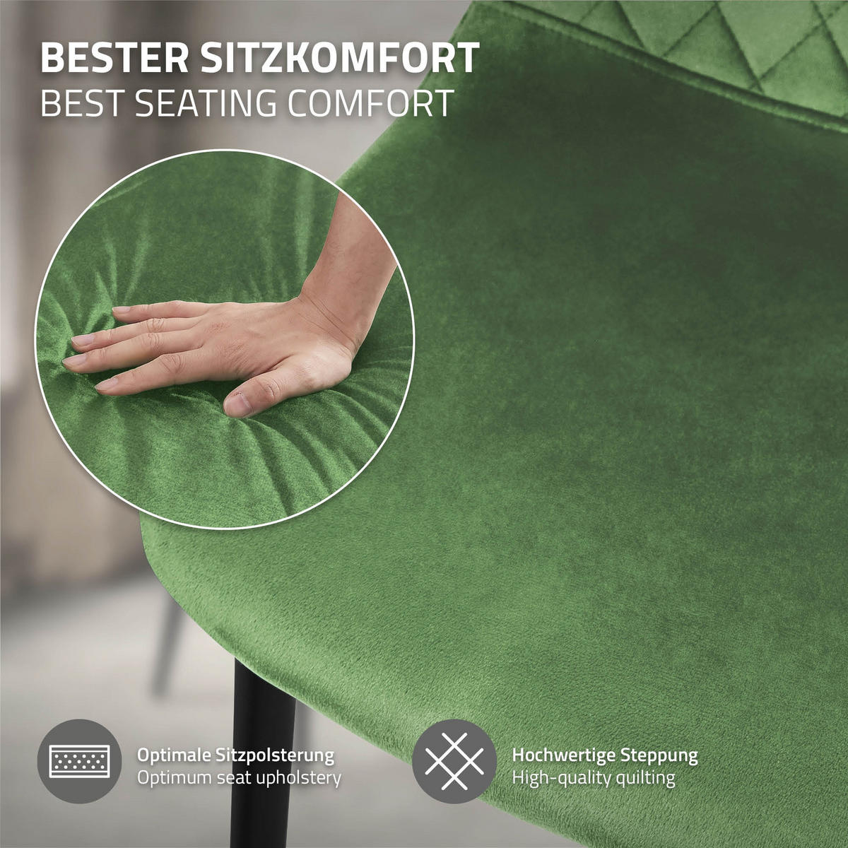 JÍDELNÍ ŽIDLE, sada 4 ks, šalvějový samet - černá/šalvějově zelená, kov/textil (51/89/44cm) - ML-DESIGN