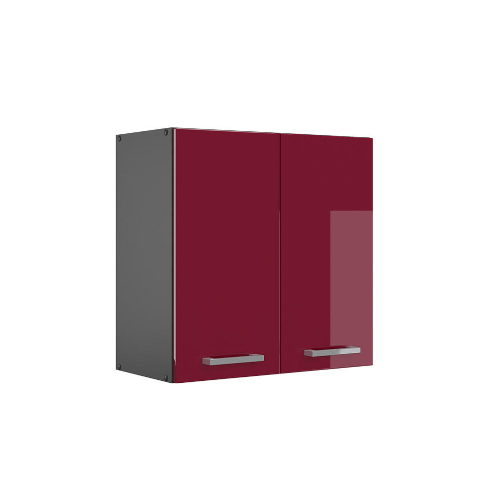 HÄNGESCHRANK R-Line Bordeaux Hochglanz 60 cm - Bordeaux/Anthrazit, Holzwerkstoff (60/60/31cm) - Vicco