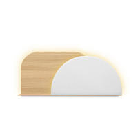 KOPFTEIL Alba mit Licht 150cm - Eichefarben/Weiß, Holz/Textil (150/60/14cm) - Woodendot