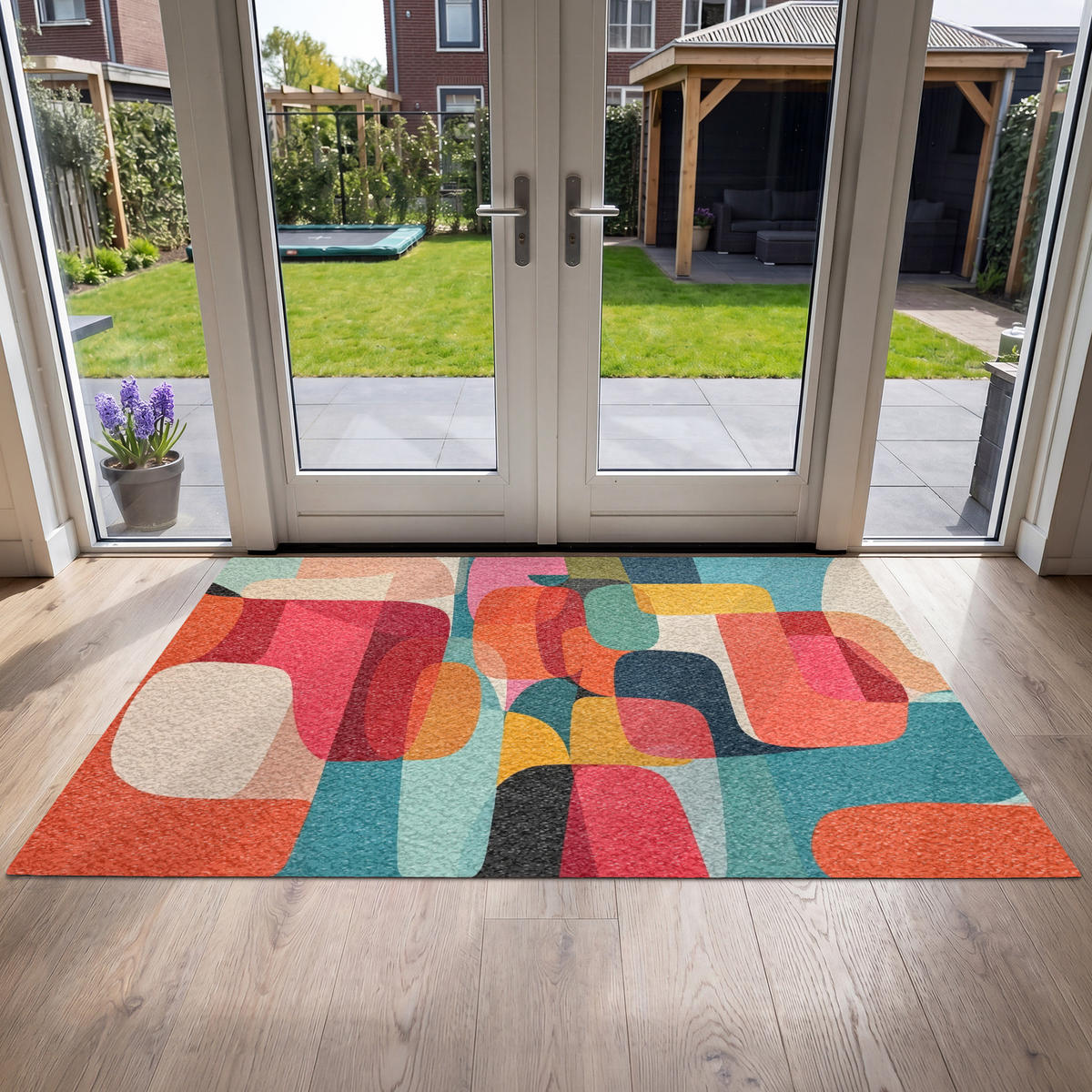 FUSSMATTE Formen - Bunt - Abstrakt - Flugzeuge Sauberlaufmatte 180x120 cm - Multicolor, Kunststoff (180/120cm) - MuchoWow
