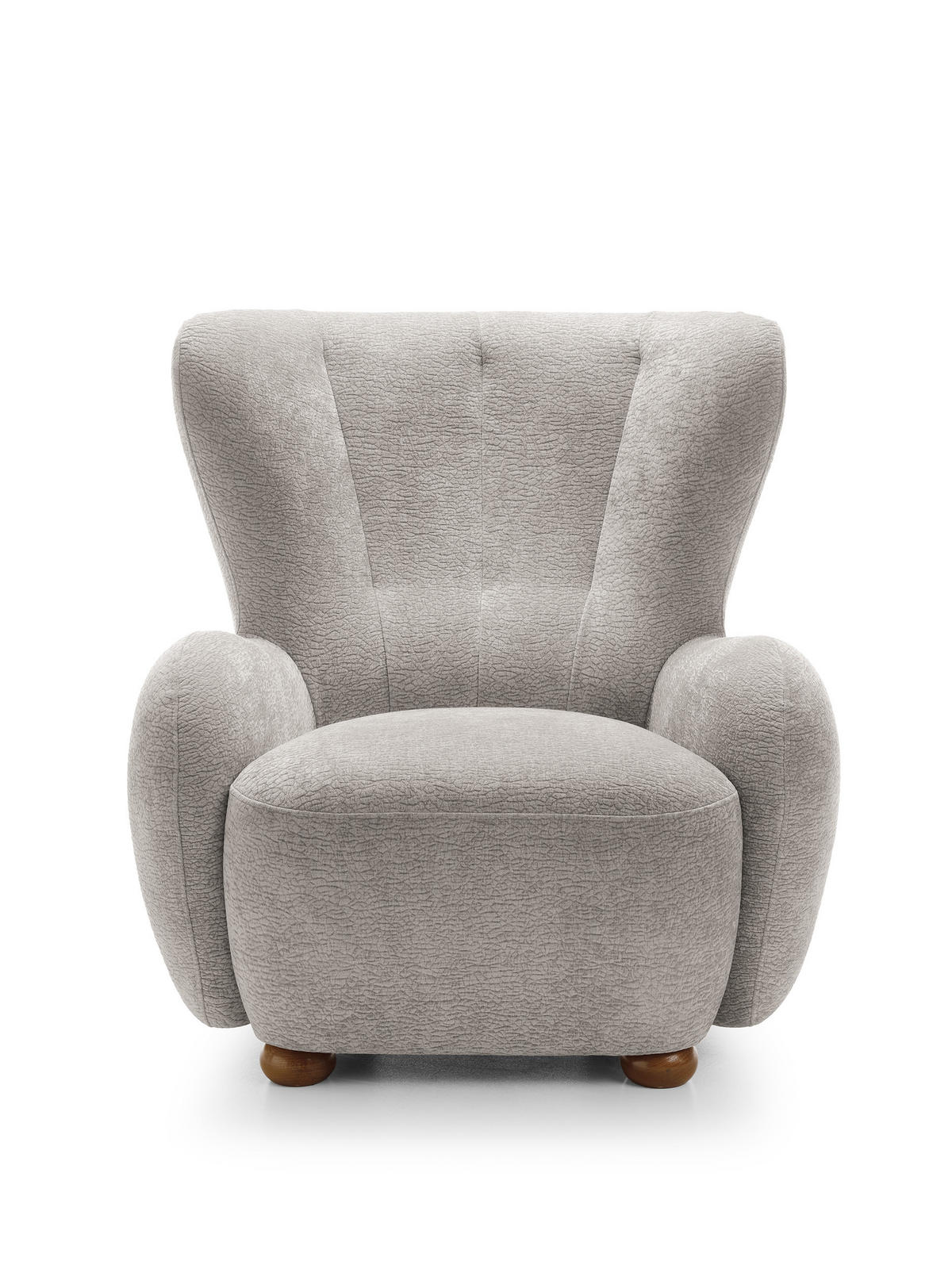 SESSEL MIST, Polstersessel Klassisch Loungesessel, Chenille-Stoff Grau - Grau, Holz/Holzwerkstoff (88/91/100cm) - MASSENO