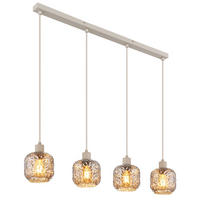 LED HÄNGELEUCHTE Rauchglas, 4-flammig - Beige, Glas (89/14/120cm) - Globo Lighting