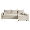 ECKSOFA mit Schlaffunktion und Bettkasten ALESIA-L 231x140x90 cm Beige Velours - Beige/Silberfarben, Holzwerkstoff/Kunststoff (231/140cm) - ALTDECOR
