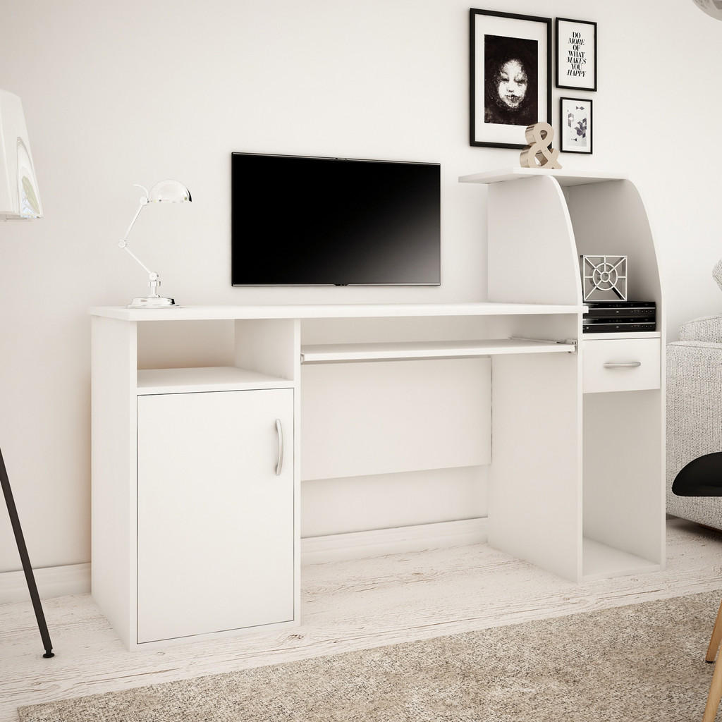 Thumbnail - Home Collective Schreibtisch, Weiß, Holzwerkstoff, 50x112x150 cm, Arbeitszimmer, Schreibtische, Bürotische
