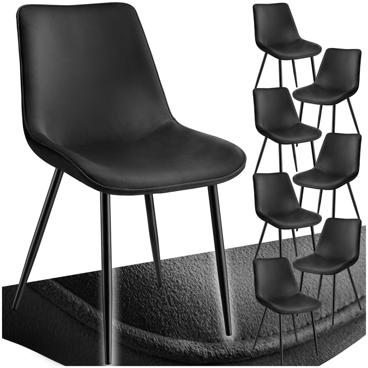 STUHL 8er Set Monroe 48 x 59 x 82 5 cm schwarz - Schwarz, Kunststoff (48/82.5/59cm) - tectake