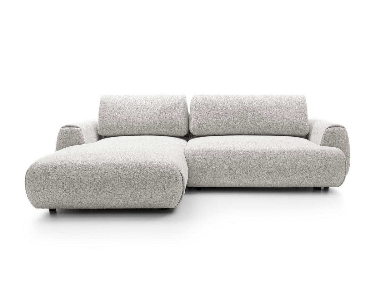 ECKSOFA Morena Hellgrau, mit Schlaffunktion, linke seite - Hellgrau/Schwarz, Holzwerkstoff/Textil (167/270cm) - Bettso