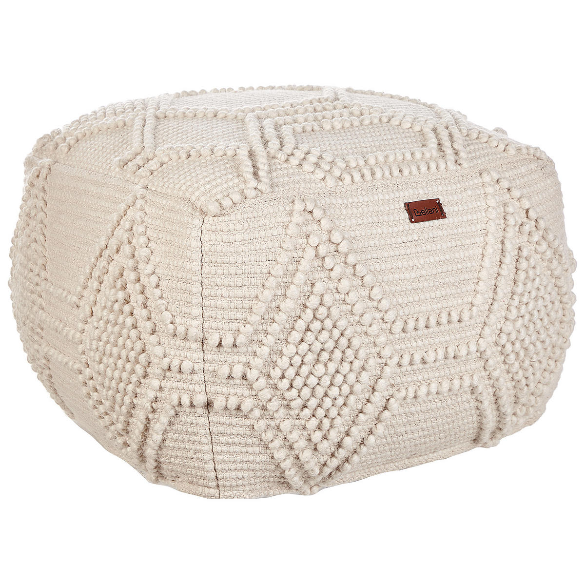 POUF Beige Choim - Beige, Naturmaterialien (60/40/60cm) - Beliani
