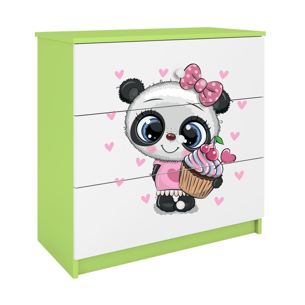 KOMMODE Babydreams Panda 81/81/41 - Grün, Holzwerkstoff (81/81/41cm) - RAUMHIRSCH FURNITURE