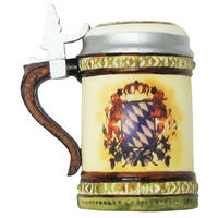 CHRISTBAUMSCHMUCK Bierkrug Goldfarbig 12cm (Glas / 1 Stk.) - Goldfarben, Glas (10/12/7cm) - Krebs Glas Lauscha