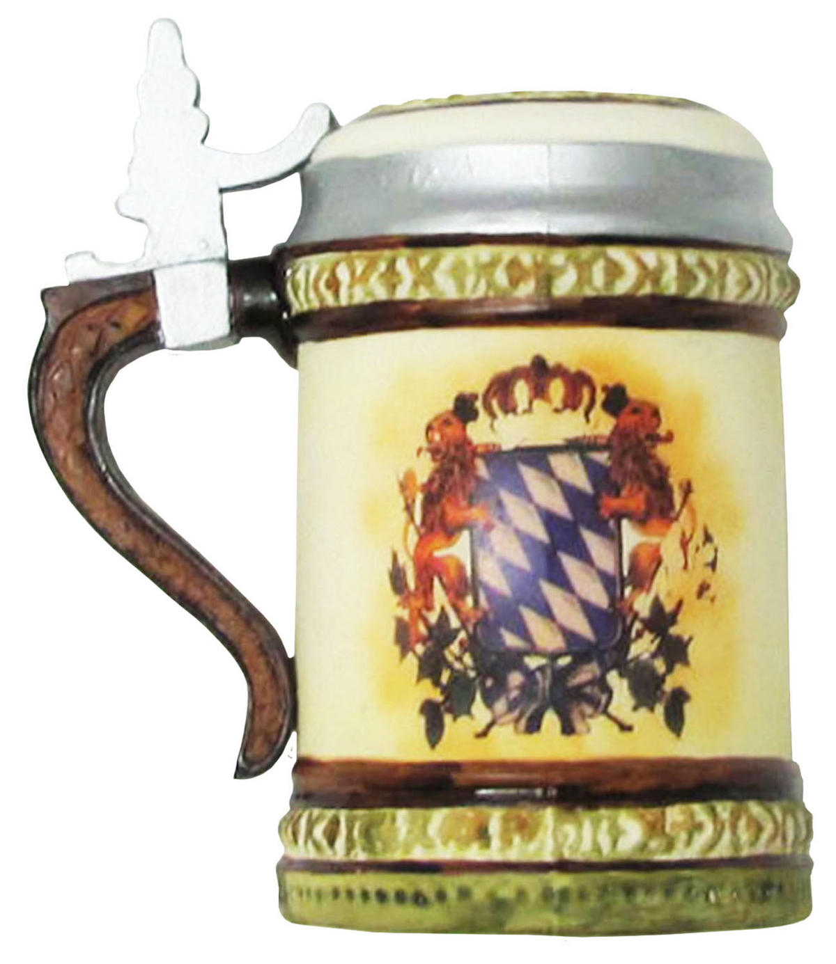 CHRISTBAUMSCHMUCK Bierkrug Goldfarbig 12cm (Glas / 1 Stk.) - Goldfarben, Glas (10/12/7cm) - Krebs Glas Lauscha