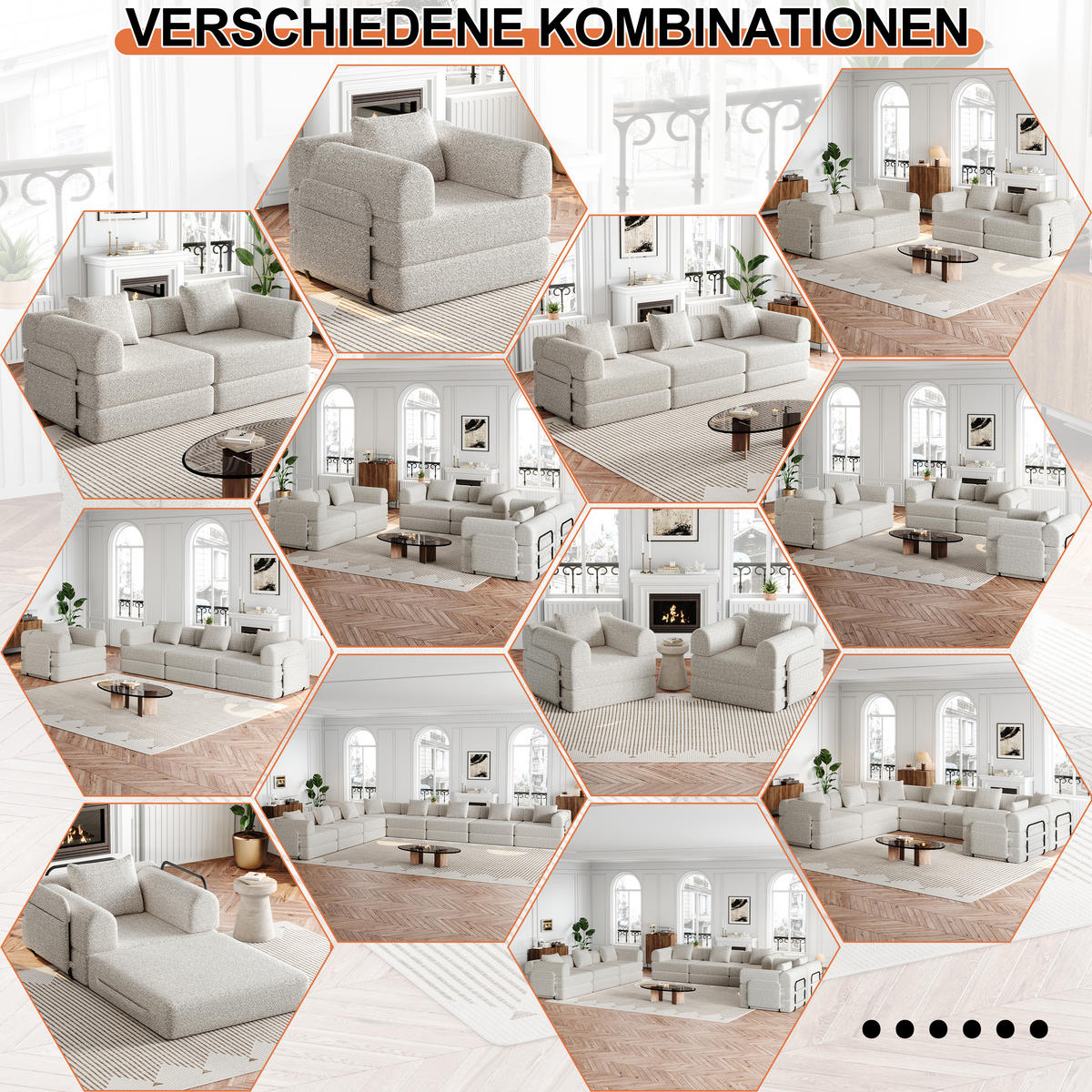 SCHLAFSOFA 2-in-1 mit Ablagefach in der Armlehne und Stahlrahmen Khaki Chenille 100/80/90 cm - Naturfarben, Textil (181.6/49.5/94cm) - OKWISH