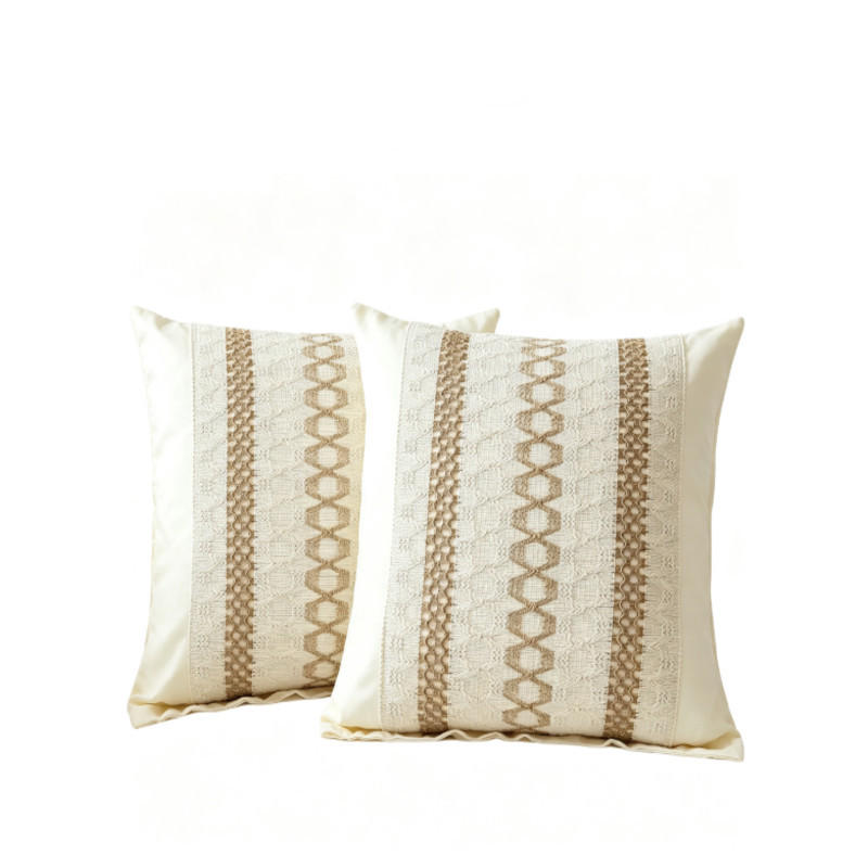 KISSENBEZUG – Füllung nicht enthalten – beige – 45 x 45 cm – 2er-Set - Weiß, Textil (45/45cm)