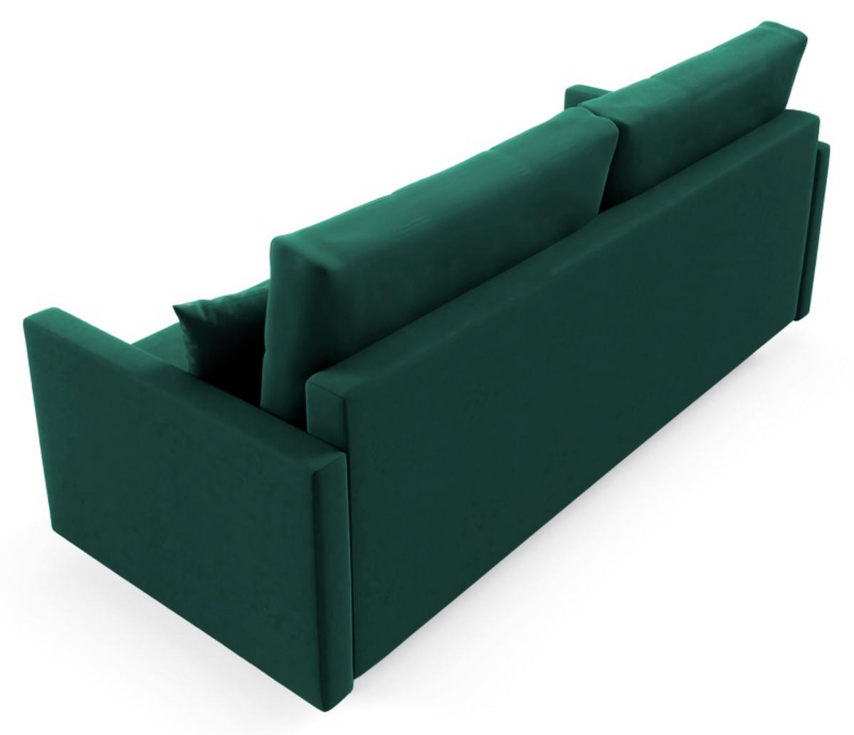 SCHLAFSOFA ARO, Sofa mit Schlaffunktion und Bettkasten, Klappsofa, Schlafcouch mit Füßen aus Naturholz, Veloursstoff, Couch in Frabe: Grün - Grün, Textil (217/100/87cm) - Sepro Meble
