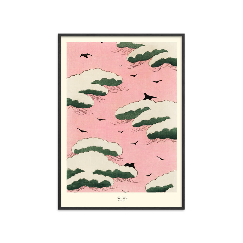 POSTER mit Rahmen A.P. Atelier - Pink Sky - Pink/Schwarz, Holz/Papier (50/70cm) - Poster&Frame