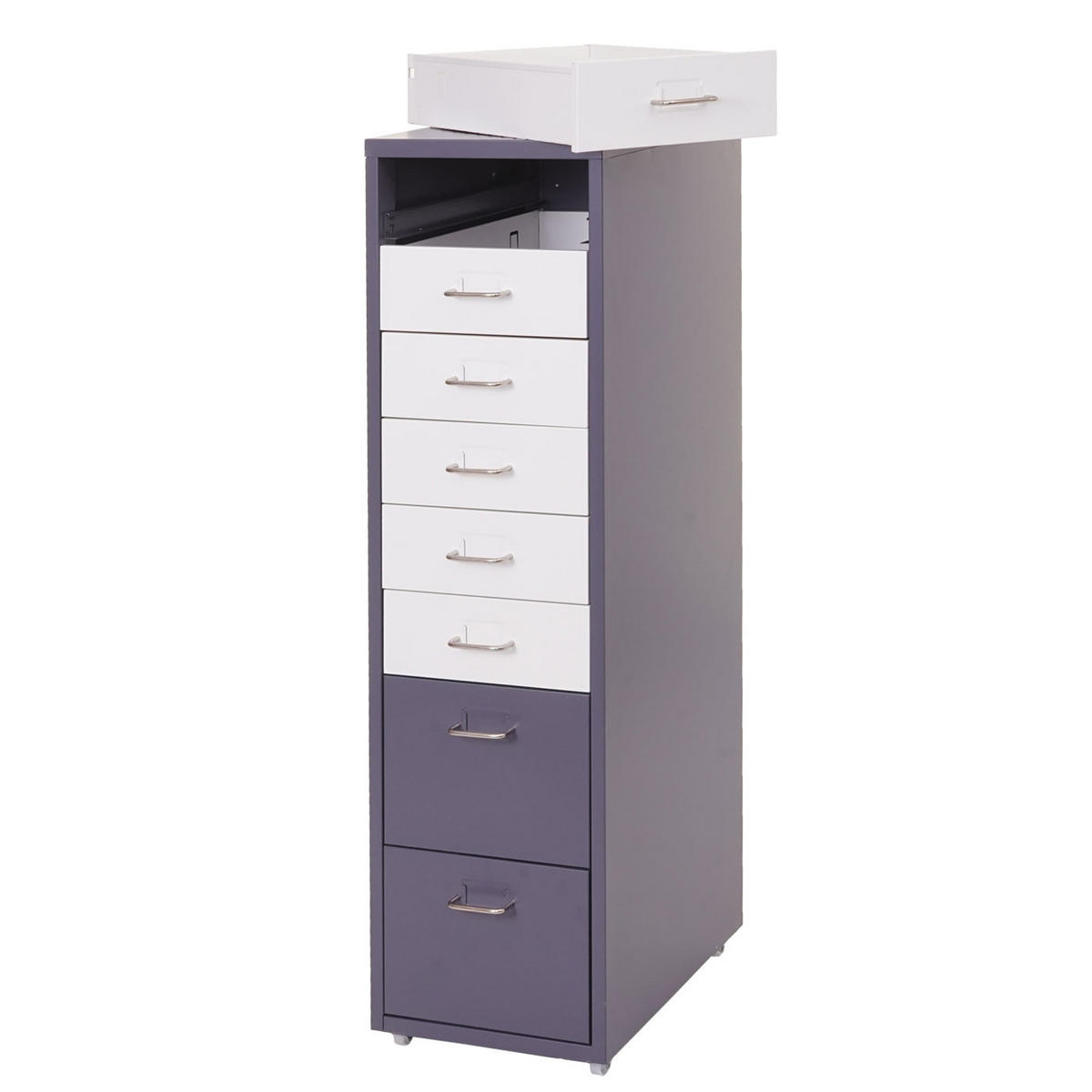 ROLLCONTAINER Weiß, Anthrazit - Anthrazit/Weiß, Metall (28/110/41cm) - MCW