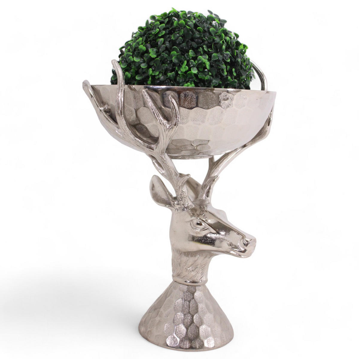 DEKO-SCHALE Ida Silber 42x25x25cm - Silberfarben, Metall (25/42/25cm) - DELUKE