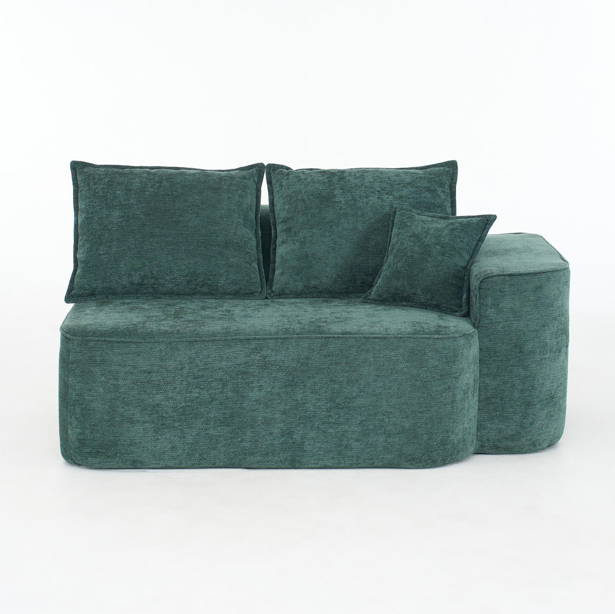 DVOUMÍSTNÁ pohovka 105 cm zelená z chenillu bez montáže se postranními kapsami - zelená barva, textil (95/65/150cm) - OKWISH