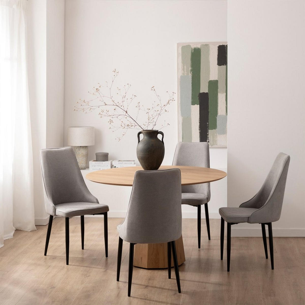 ESSZIMMERSTUHL Agnes Grau 45 cm x 95 cm - Grau, Textil (45/95/65cm) - Klast Home