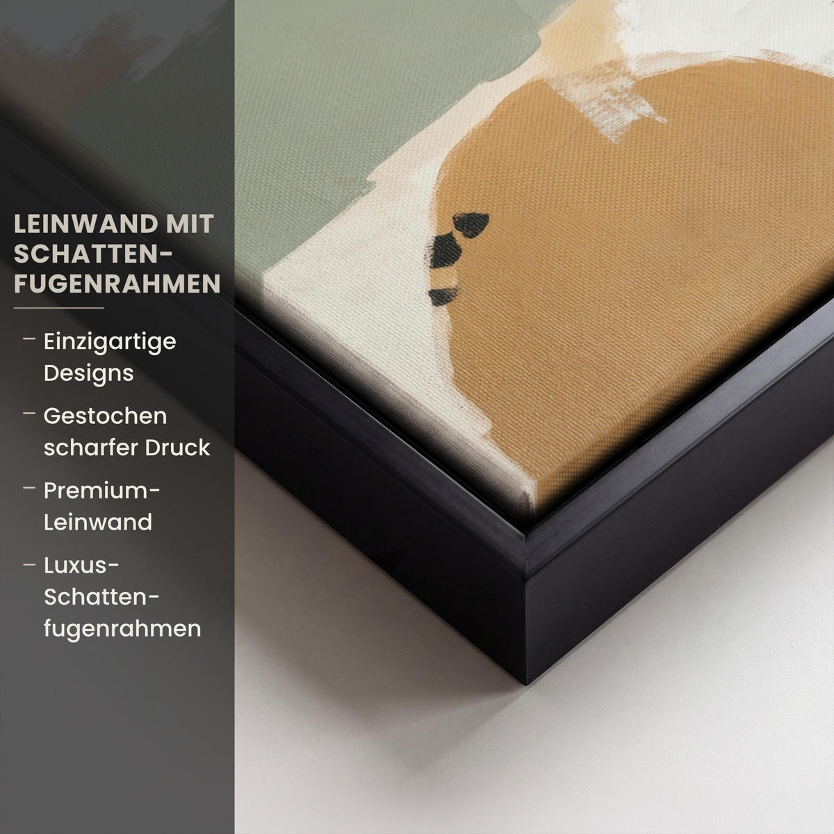 LEINWAND Bilder mit Rahmen - Farbe - Abstrakt - Farben - 30x20 - Currygelb, Textil (30/20cm) - MuchoWow