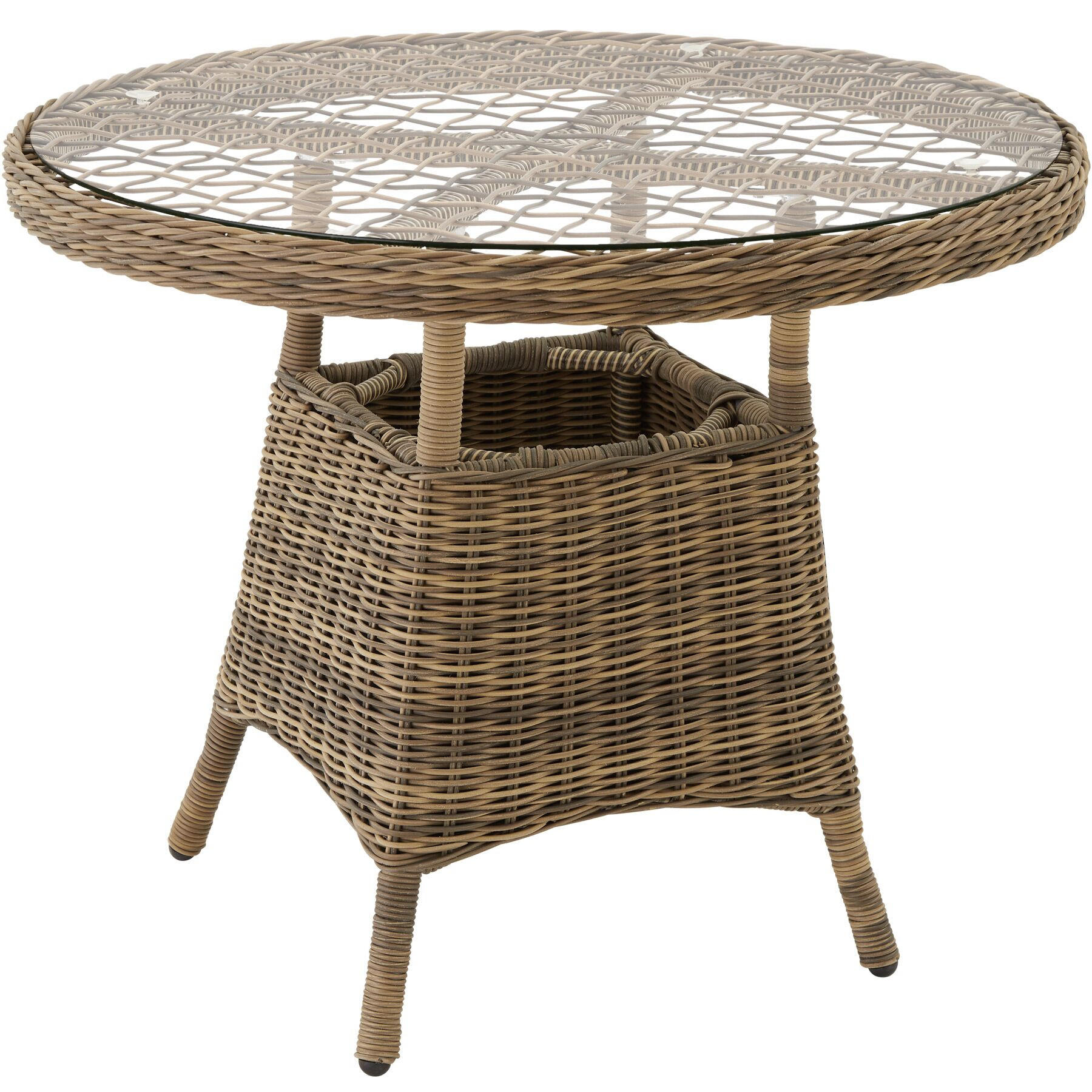 GARTENTISCH ,91 x 73,5 cm,natur - Naturfarben, Kunststoff (91/91/73.5cm) - tectake