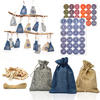 ADVENTSKALENDER zum Selbstbefüllen, 24 Geschenk-Säckchen Blau - Blau, Kunststoff (9.5/3/13cm) - Dunedesign