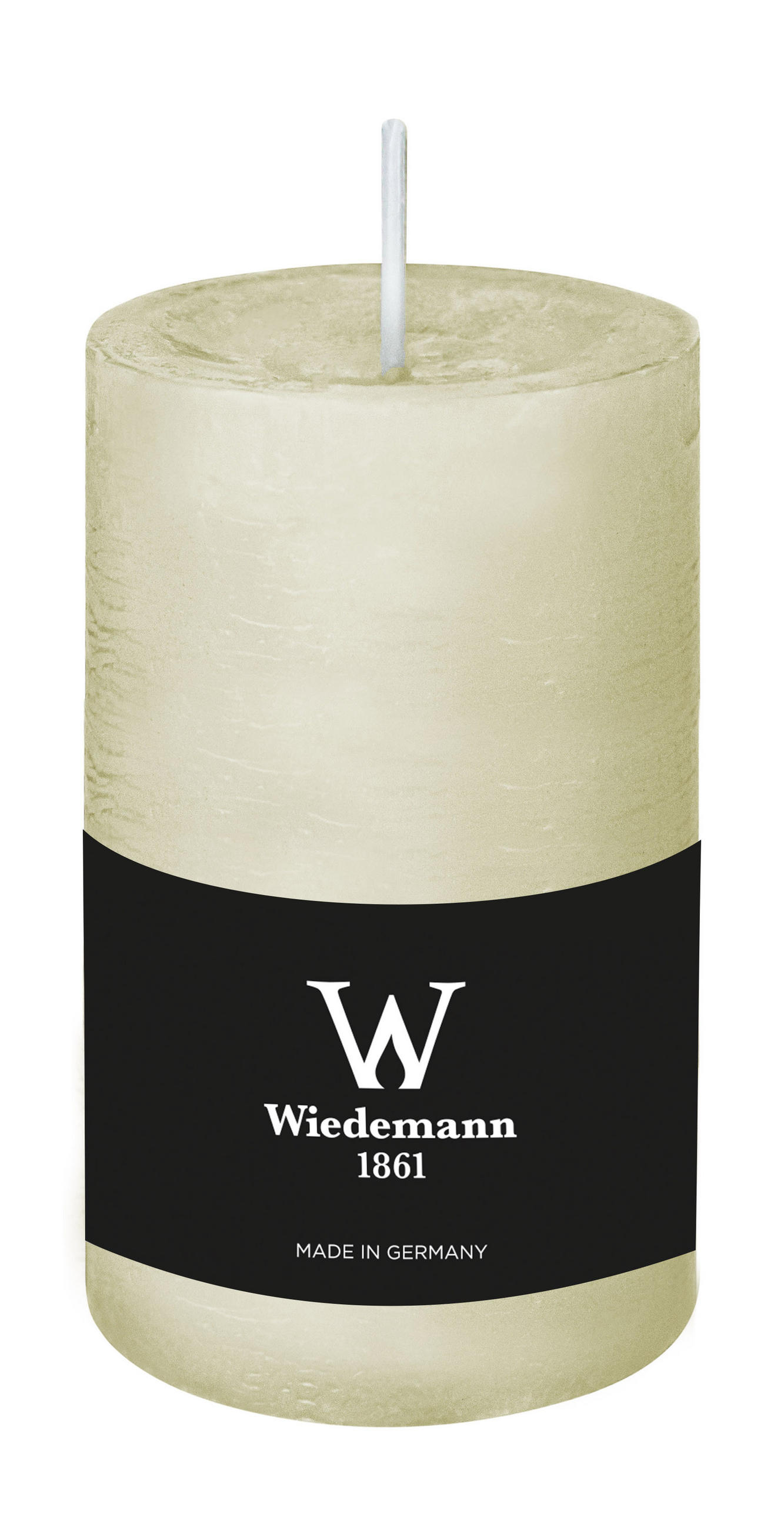 STUMPENKERZE Rustik Marble Style Elfenbein 130 x Ø 68 mm, 1 Stück - Beige, Paraffin (13cm) - Wiedemann Kerzen