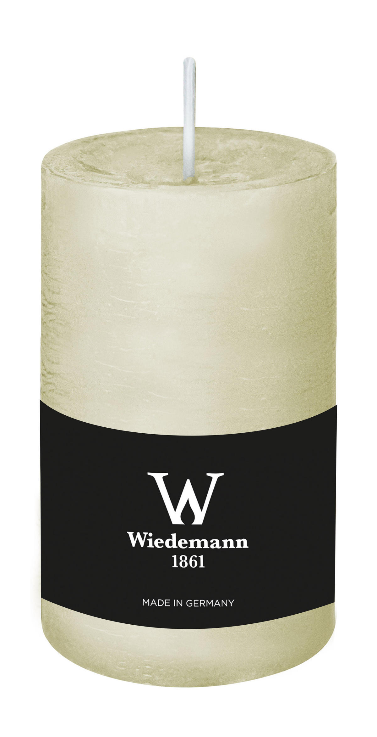 STUMPENKERZE Rustik Marble Style Elfenbein 130 x Ø 68 mm, 1 Stück - Beige, Paraffin (13cm) - Wiedemann Kerzen