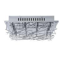 LED DECKENLEUCHTE Chrom Silber Stäbe Design - Silberfarben, Metall (37/37/11cm)
