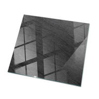 TISCHPLATTE 50x50 cm Natursteinstruktur - Silberfarben/Schwarz, Glas (50/50/0.4cm) - TULUP