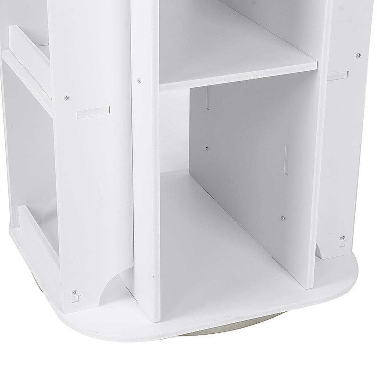 KINDERBÜCHERREGAL aus WPC-Platte in Weiß Drehbar Hausform Attraktives Design Praktisch 41 x 41 x 95 cm - Weiß, Holzwerkstoff (41/96/41cm) - Livingandhome