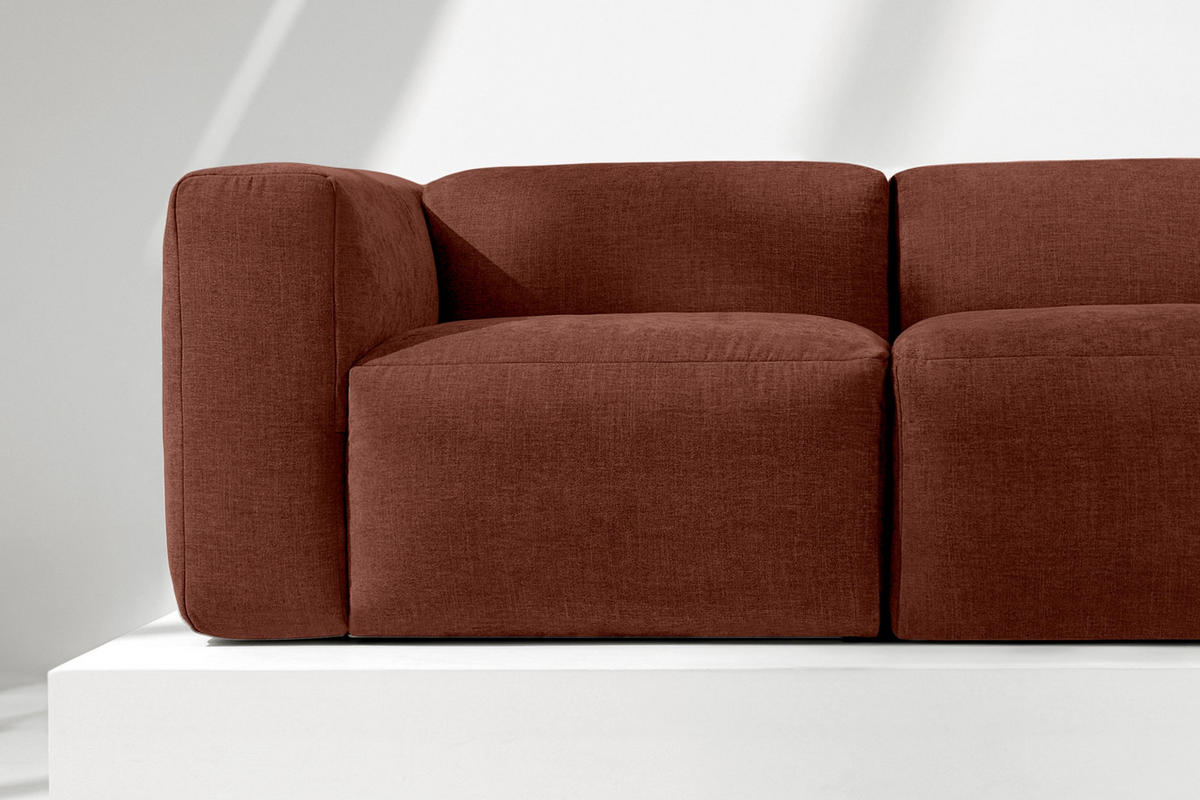 2-SITZER-MODULSOFA BUFFO mit extrem weicher und bequemer Sitzfläche, Gewebestoff, orange - Dunkelorange, Textil (210/73/96cm) - KONSIMO®