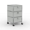 BÜRO-ROLLCONTAINER, Metall, 40 cm, 3 Schubladen, Lichtgrau - Chromfarben/Silberfarben, Metall (40/70.1/39.7cm) - Versee