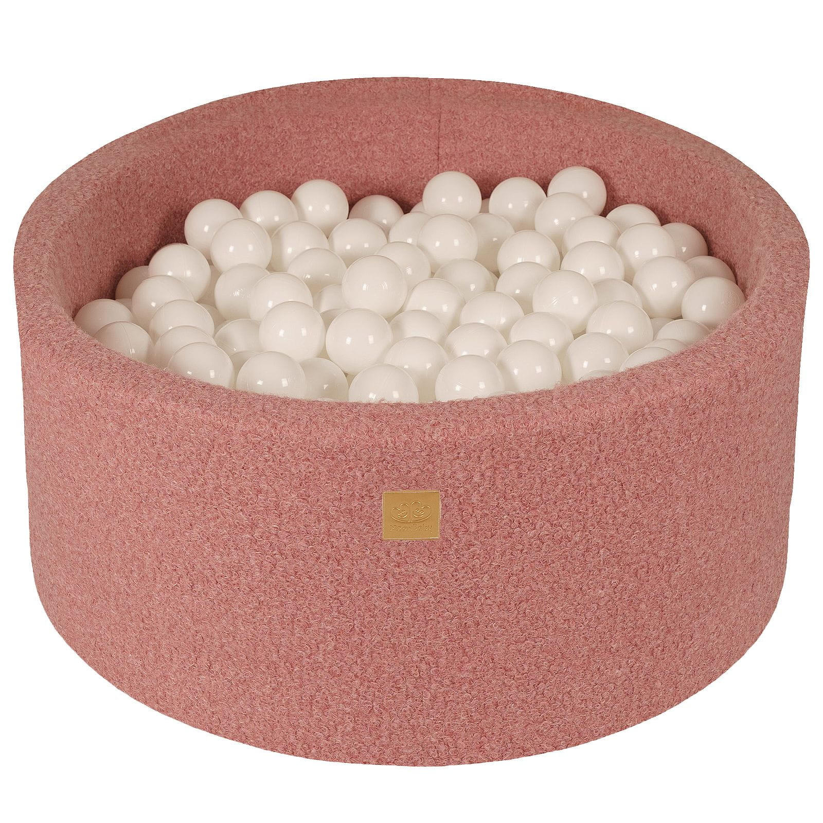 BÄLLEBAD für Kinder, Boucle, Rosa - Pink/Weiß, Textil (90/90/40cm) - MeowBaby