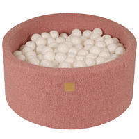 BÄLLEBAD für Kinder, Boucle, Rosa - Pink/Weiß, Textil (90/90/40cm) - MeowBaby