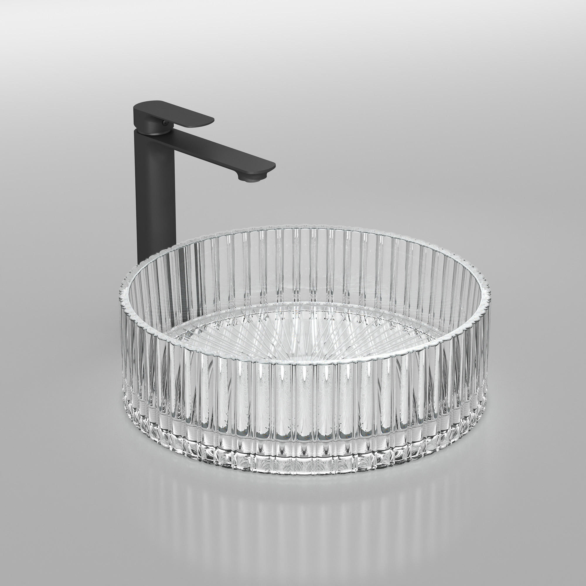 WASCHBECKEN Klarglasspüle Weiß Ø40 / 12 cm - Weiß, Glas (40/12/40cm) - EMKE