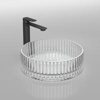 WASCHBECKEN Klarglasspüle Weiß Ø40 / 12 cm - Weiß, Glas (40/12/40cm) - EMKE