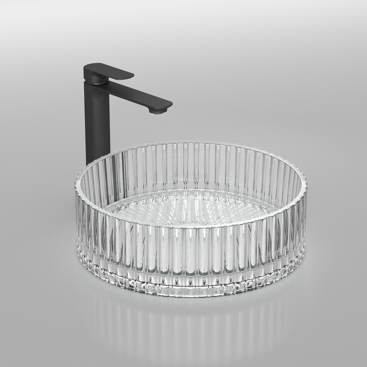 WASCHBECKEN Klarglasspüle Weiß Ø40 / 12 cm - Weiß, Glas (40/12/40cm) - EMKE