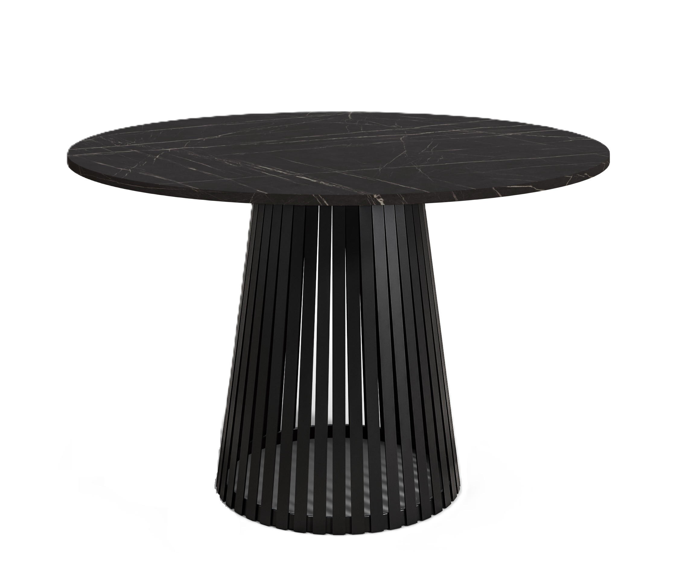 TISCH Dunkler Marmor VIV Rund 90 cm - Schwarz, Holzwerkstoff (90/90/76cm) - Sepro Meble