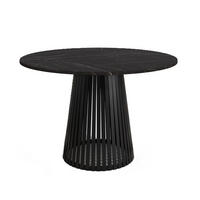TISCH Dunkler Marmor VIV Rund 90 cm - Schwarz, Holzwerkstoff (90/90/76cm) - Sepro Meble