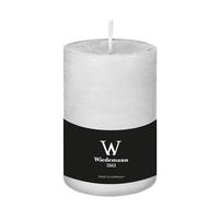 STUMPENKERZE Rustik Marble Style Weiß 130 x Ø 78 mm - Weiß, Paraffin (13cm) - Wiedemann Kerzen