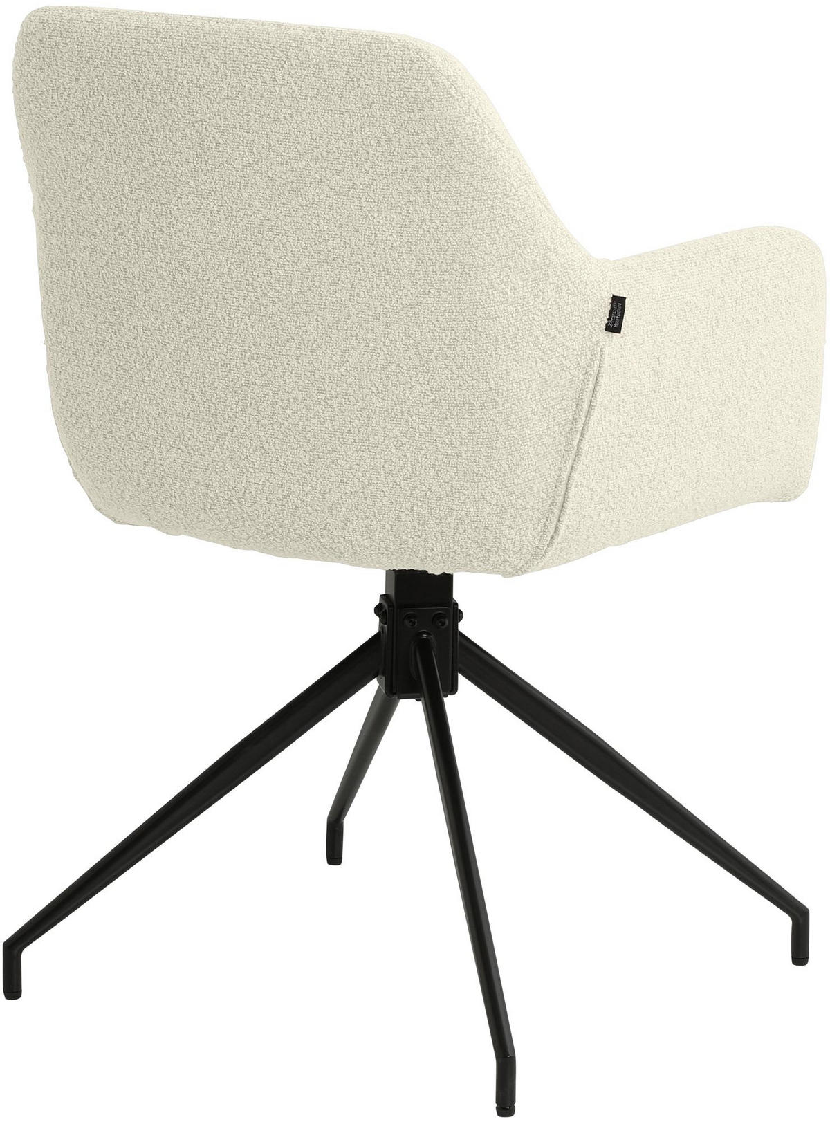 ARMLEHNENSTUHL Stoff Creme - Creme/Schwarz, Textil/Metall (58/85/60cm) - CLP