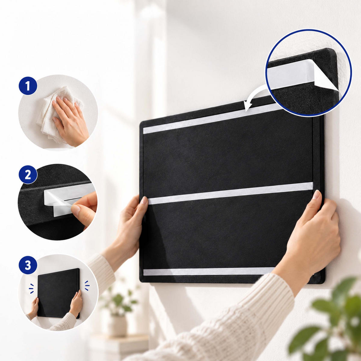 PINNWAND Schwarz Filz faltbar 84x59 cm - Schwarz, Textil (59/84/1cm) - Relaxdays