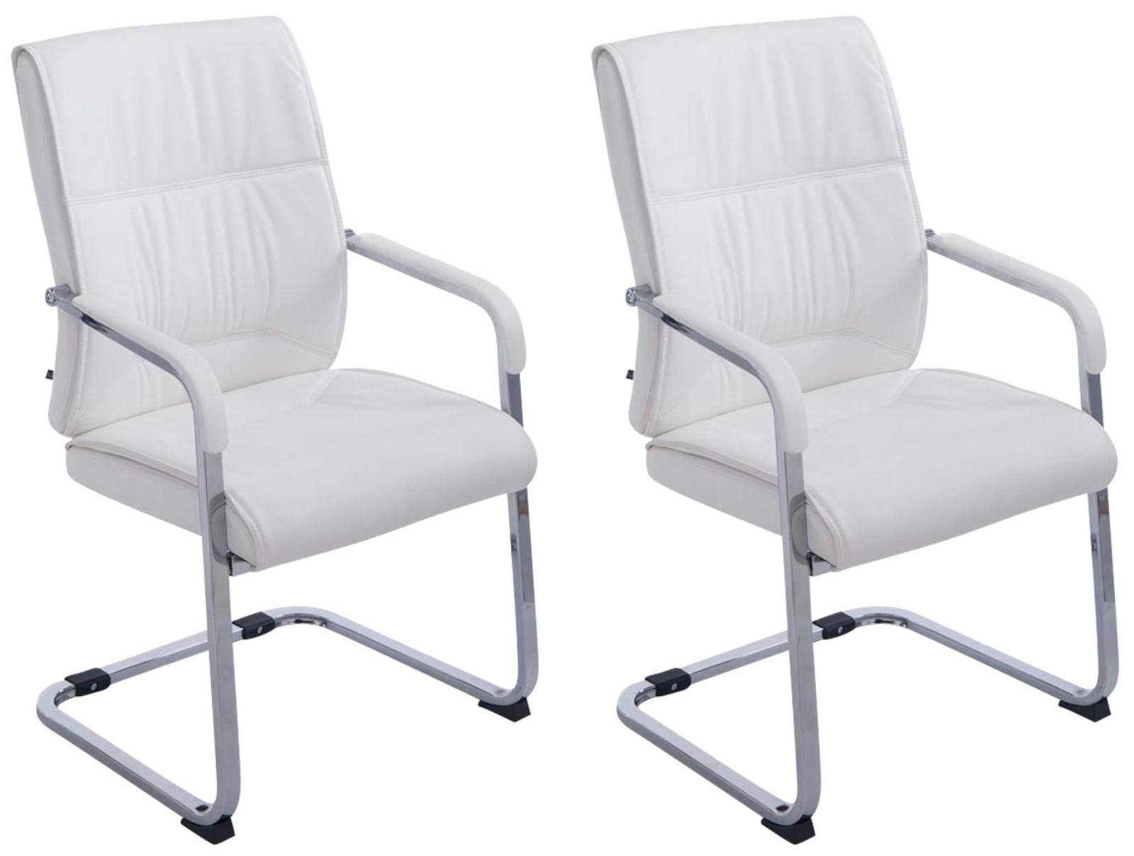 SCHWINGSTUHL 2er Set Lederlook weiß - Weiß, Textil/Metall (58/102/65cm) - CLP