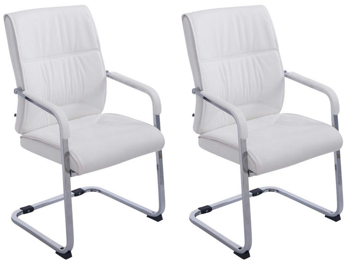 SCHWINGSTUHL 2er Set Lederlook weiß - Weiß, Textil/Metall (58/102/65cm) - CLP