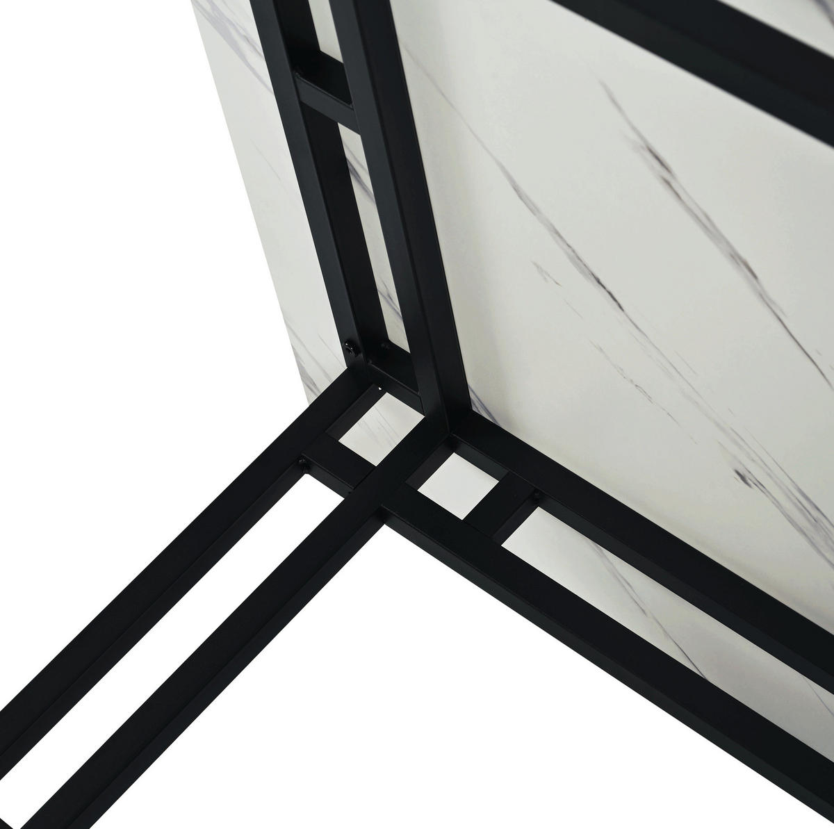 ESSTISCH 120/70 cm Schwarz, Weiß aus MDF mit schwarzen Metallbeinen - Weiß, Holzwerkstoff (120/70/74cm) - OKMYHOME