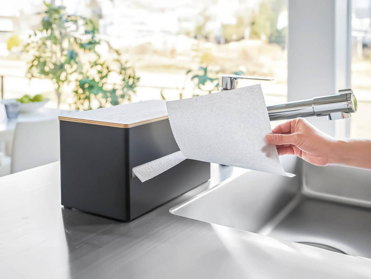 KÜCHENROLLENHALTER Rin schwarz 16/31/17 cm - Schwarz, Metall (31/17/16cm) - Yamazaki