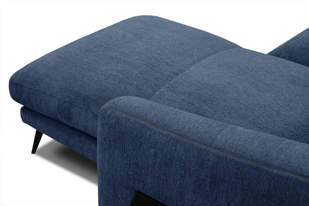 ECKSOFA WINTER 4-Sitzer, dunkelblau - Schwarz/Dunkelblau, Holzwerkstoff/Textil (293/172cm) - Courtois Laville