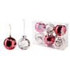 CHRISTBAUMKUGEL-SET Santa Lila Weiß 8/7/8 cm Kunstoff - Weiß, Kunststoff (7/8/8cm) - Mondex